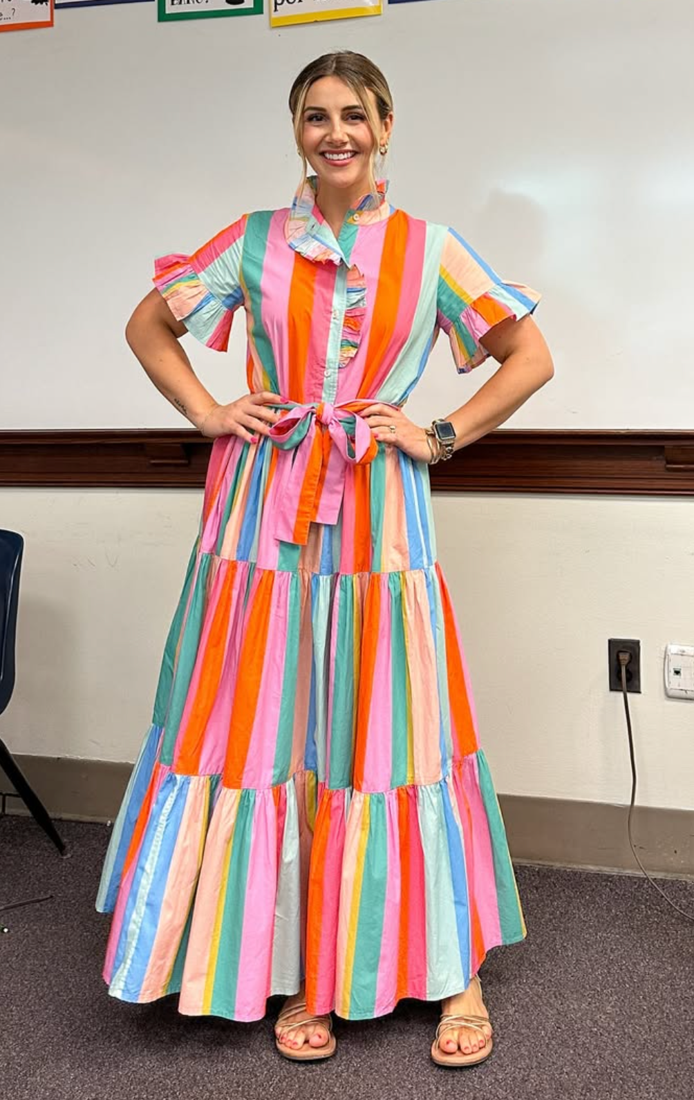 Mille Victoria Dress Confetti Stripe size XS