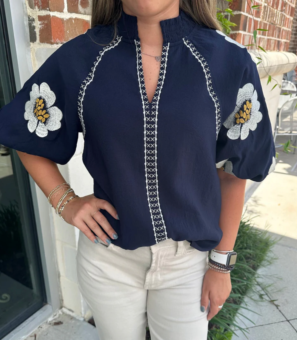 THML Floral Puff Sleeve Top size XS