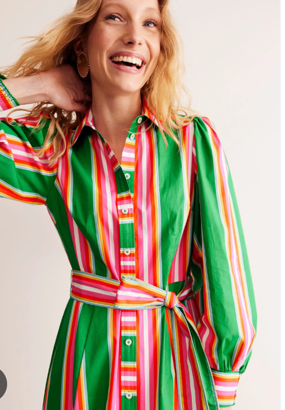 Boden Multicolor Stripe Shirt Dress size 4