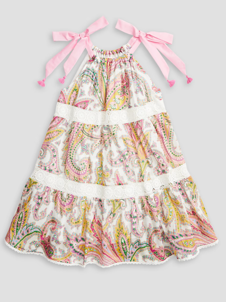 Zimmermann Kids' Teddy Paisley Tiered Sundress size 10