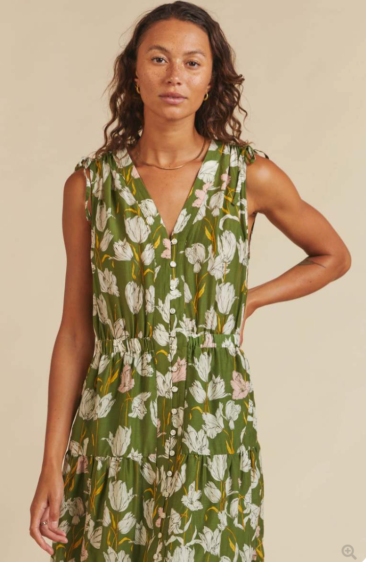 Trovata Birds of Paradis Rae Dress in Morning Tulip