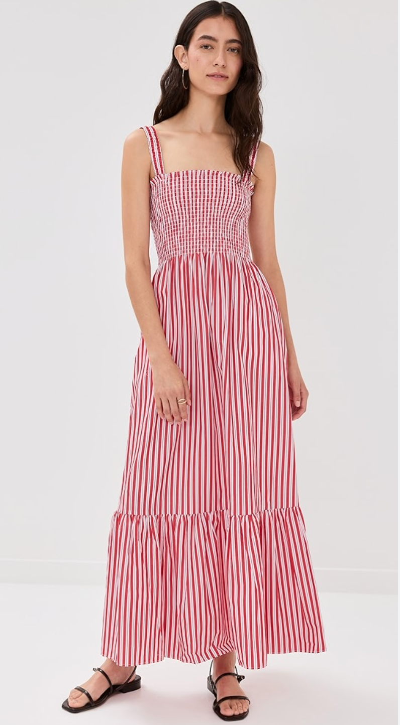 Hill House Anjuli Red Stripe Dress size M