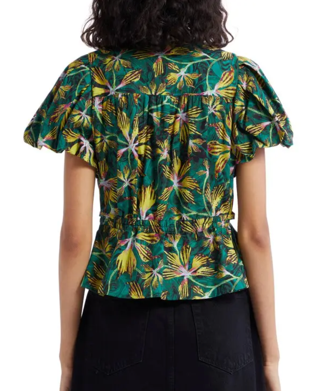 Ulla Johnson Mila Floral Print Puff Sleeve Top size 14