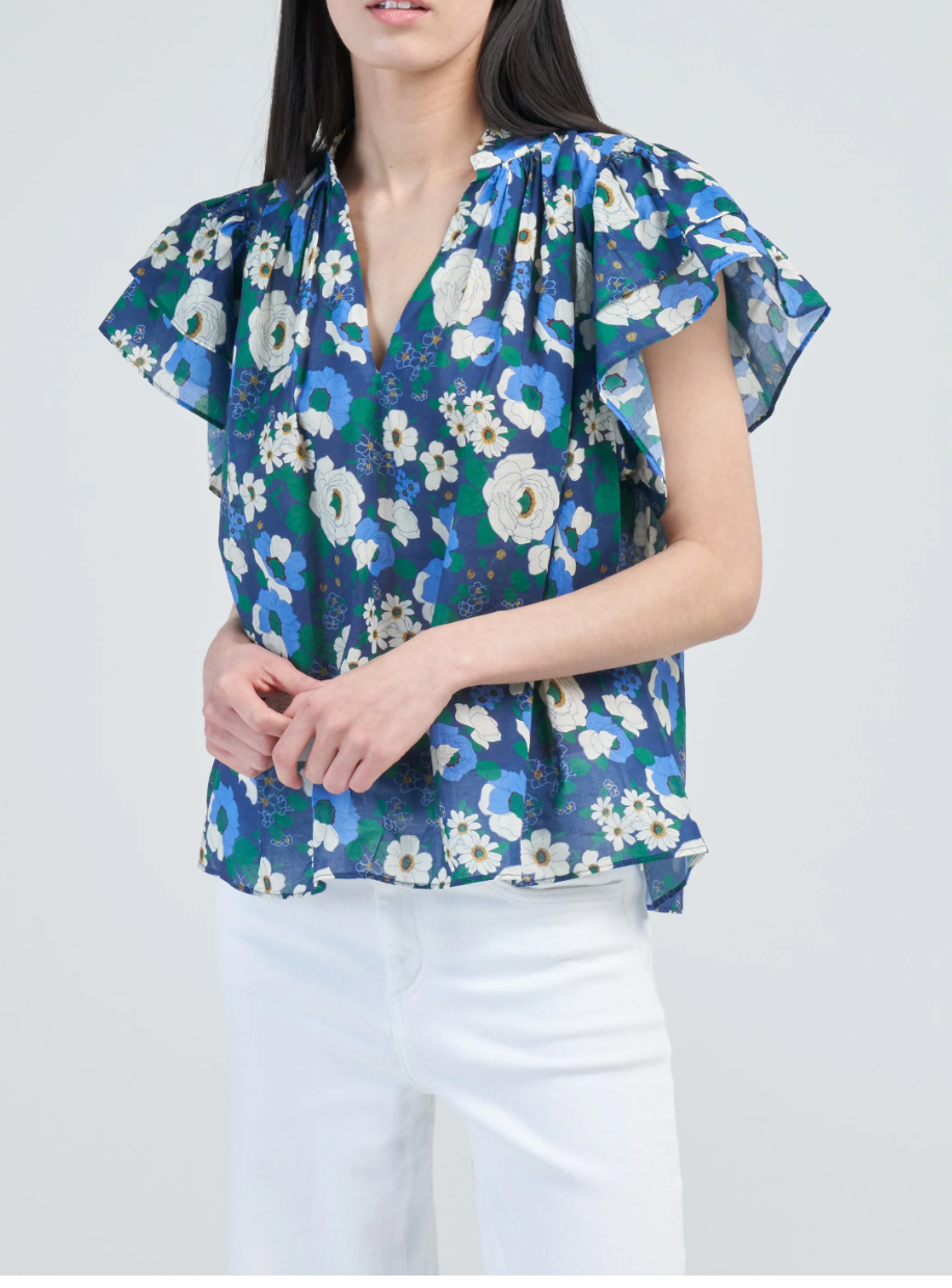 Trovata Birds of Paradis Clover Blouse in Rosa Blance size M