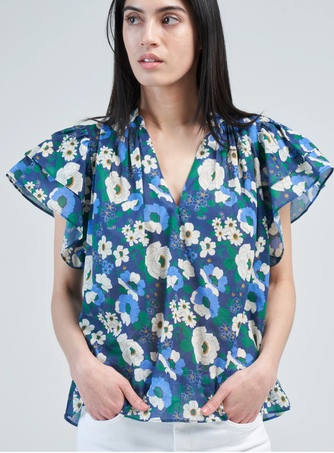 Trovata Birds of Paradis Clover Blouse in Rosa Blance size M