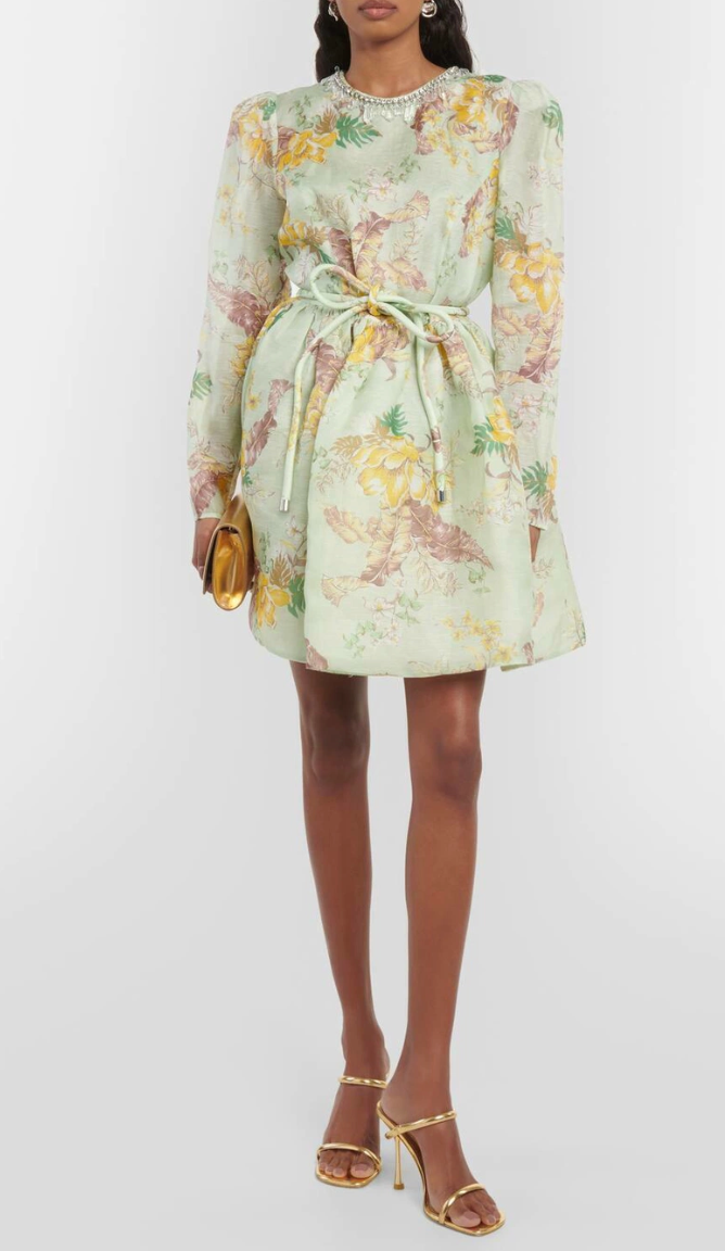 Zimmermann Matchmaker Mint Tropical Floral Dress size US 6