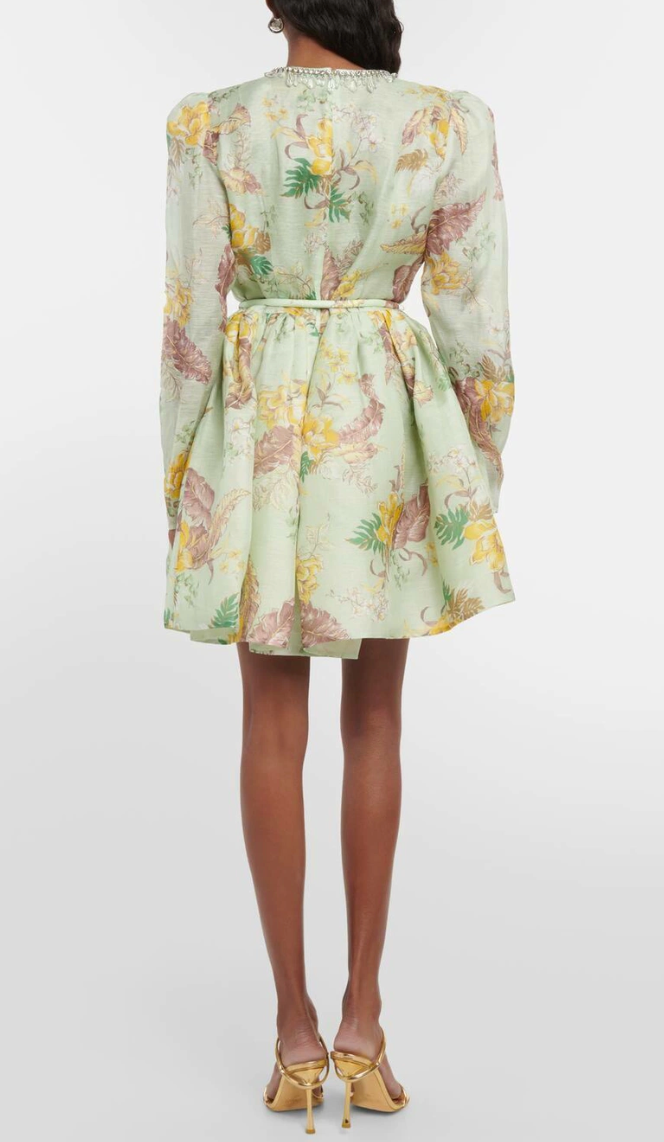 Zimmermann Matchmaker Mint Tropical Floral Dress size US 6