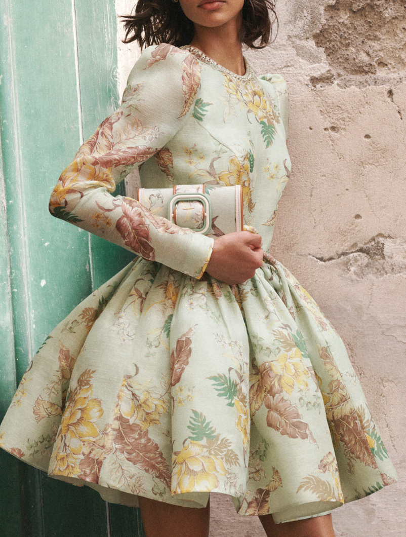 Zimmermann Matchmaker Mint Tropical Floral Dress size US 6
