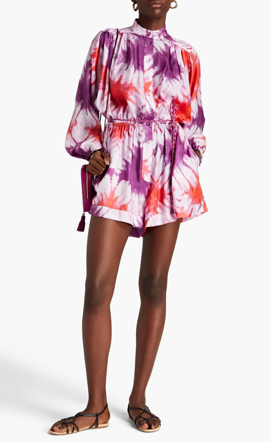 Zimmermann Shelly Button Silk Playsuit size US 10