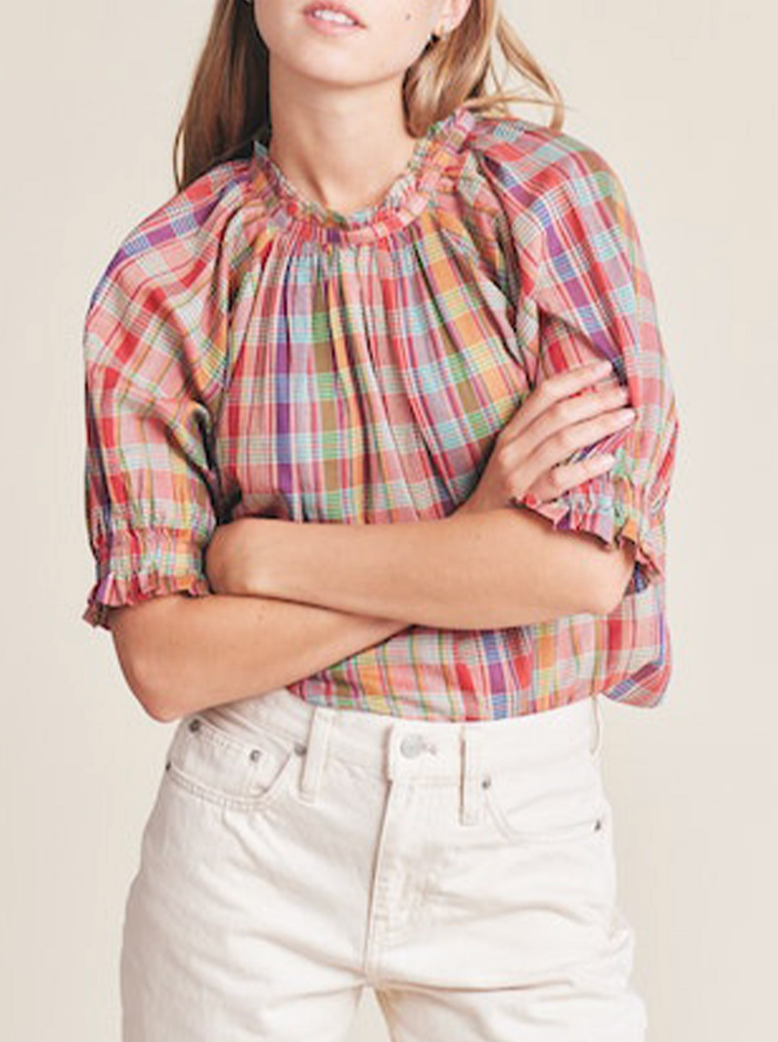Trovata Birds of Paradis Sheila Blouse Plaid size XS
