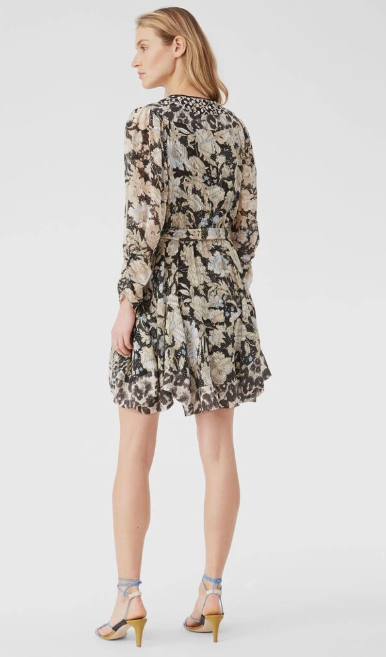 Rebecca Taylor Print Mix Clip Dress size 0