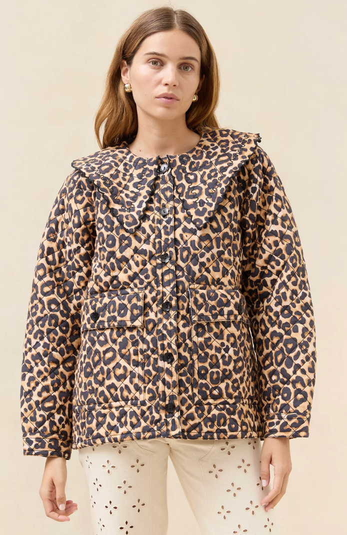 Loeffler Randall James Collared Quilted Jacket size M