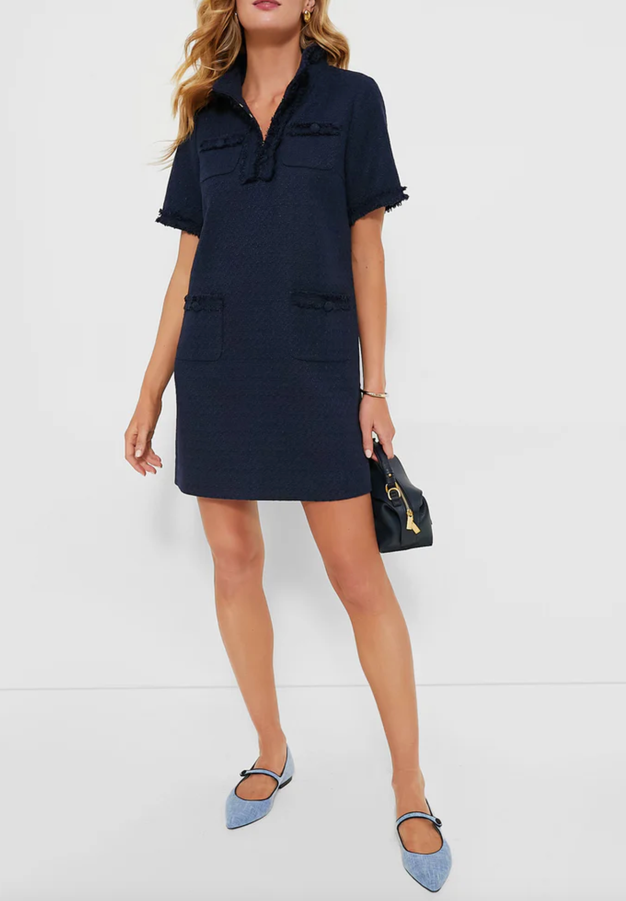 Pomander Place Navy Tweed Ophelia Dress size XL