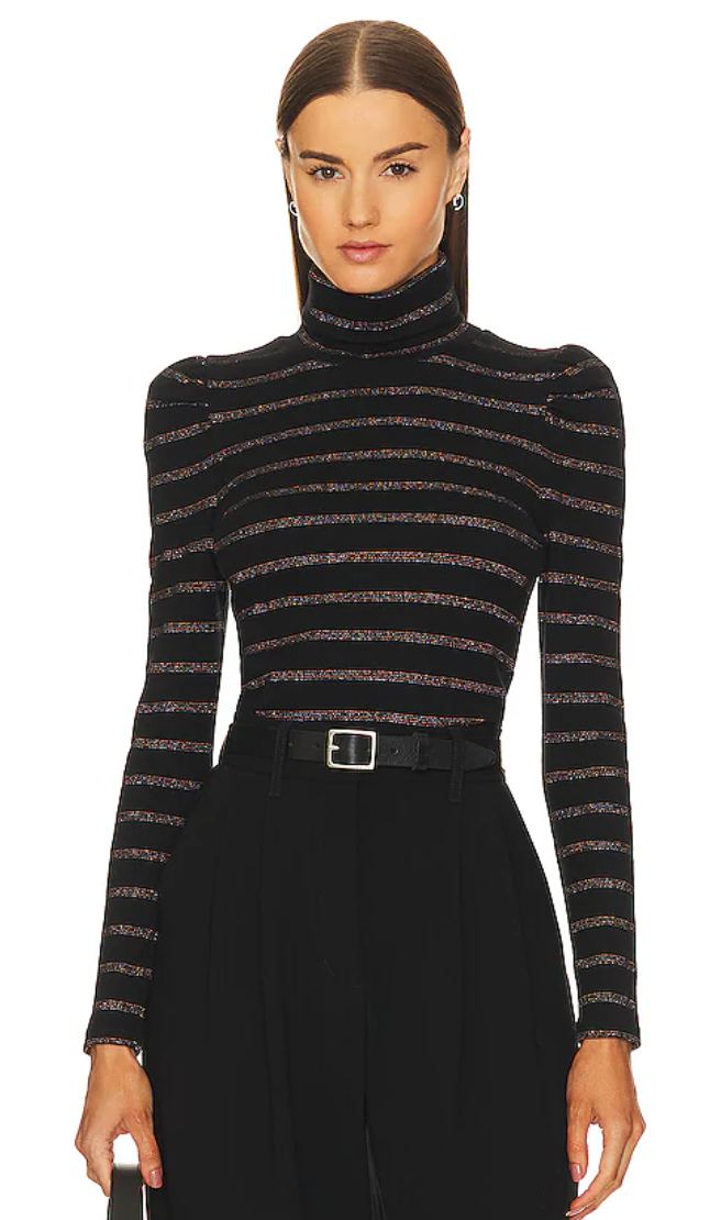 Veronica Beard Striped Cedar Turtleneck Top size S