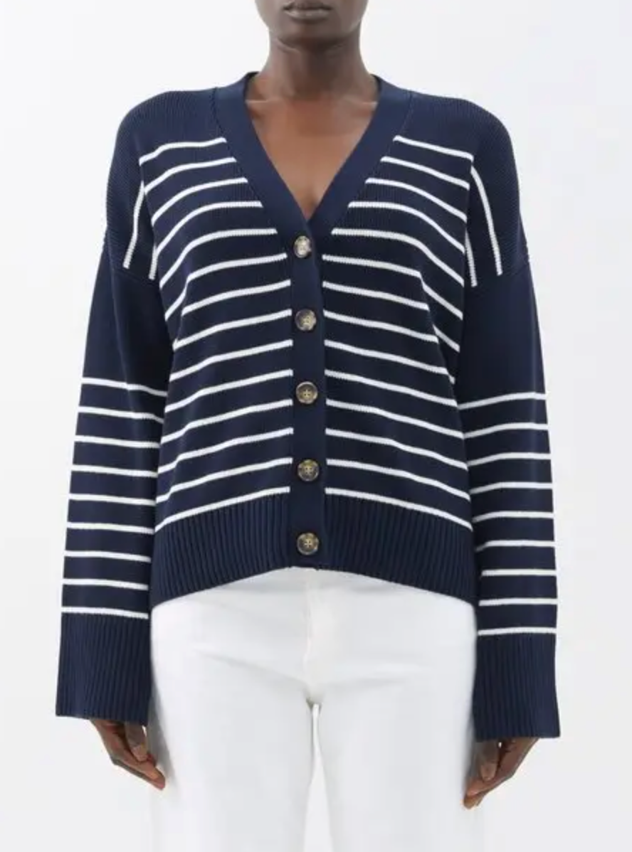 La Ligne Striped Sailor Cardigan size XL