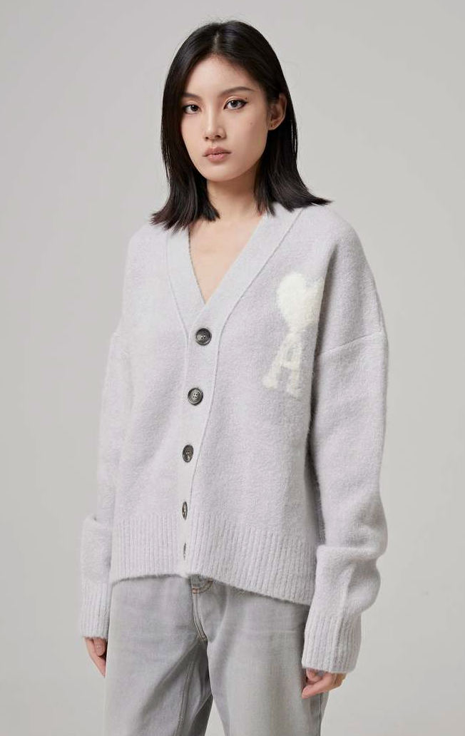 Ami Paris de Coeur Alpaca Blend Knit Cardigan size XS