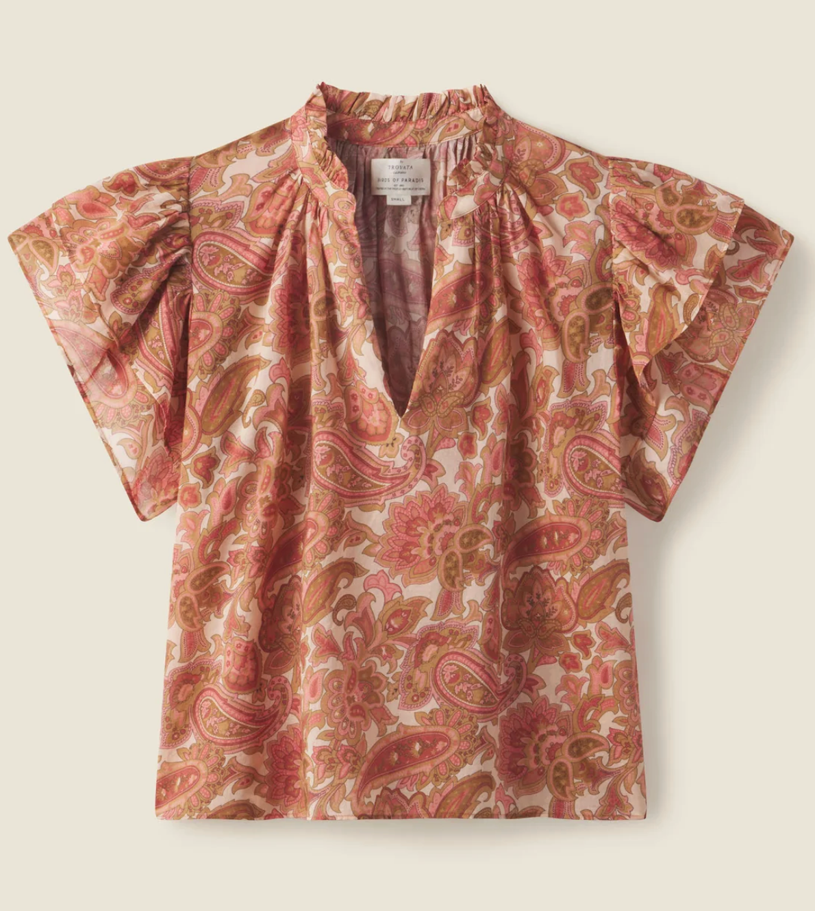 Trovata Birds of Paradis Clover Blouse Autumn Paisley size L