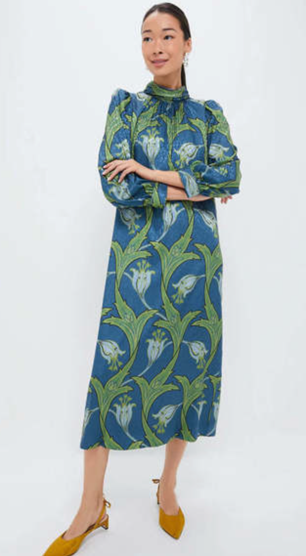 Tuckernuck Deco Floral Satin Faven Dress size S