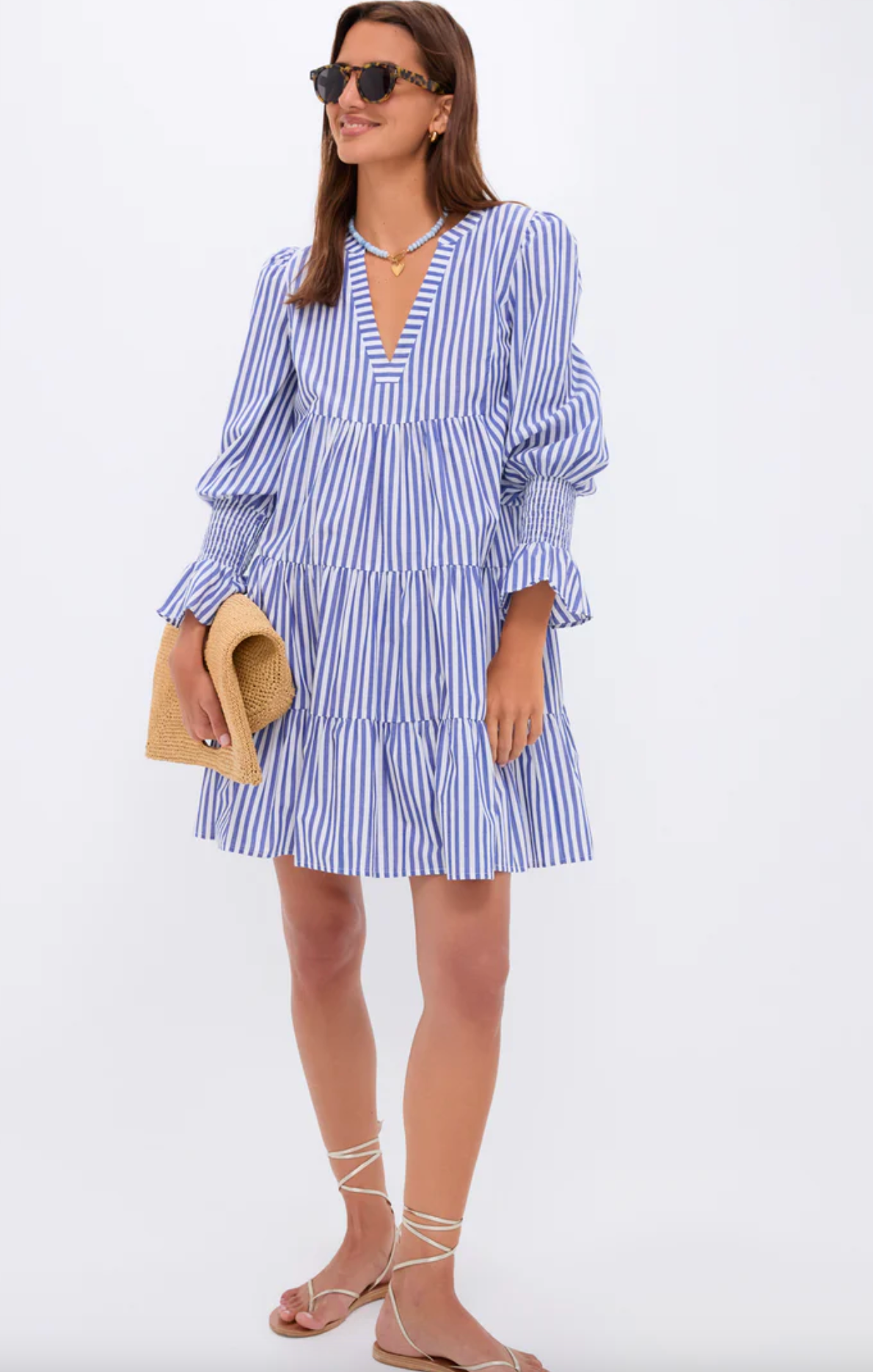 Pomander Place Blue and White Stripe Cotton Poplin Kenzo Dress size XL