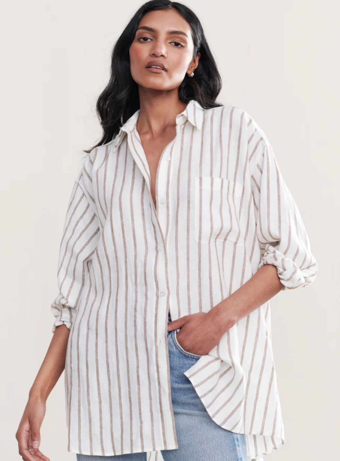 Jenni Kayne Linen Relaxed Oversized Shirt size M