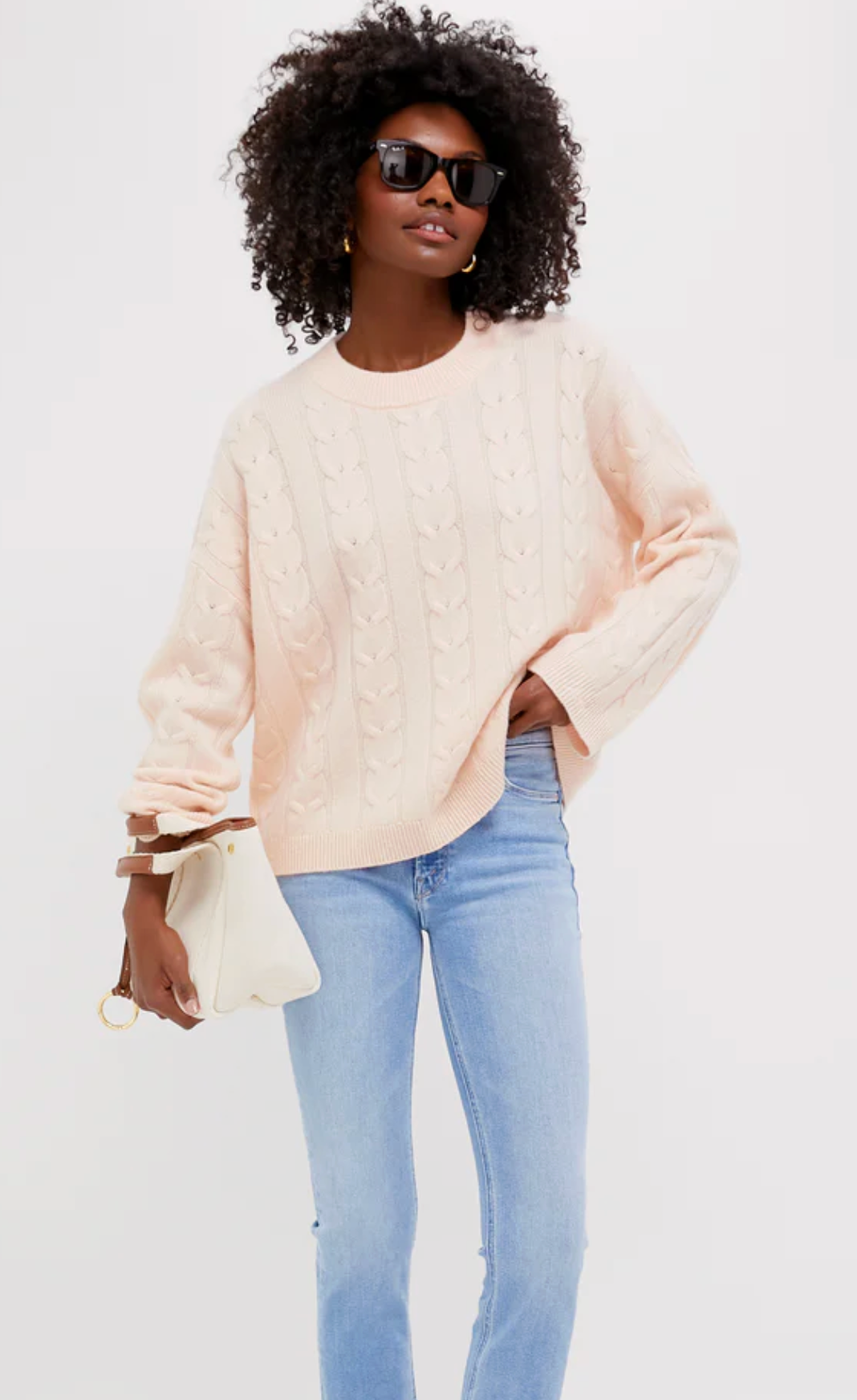 Tuckernuck Soft Pink Cashmere Eloise Cable Knit Sweater size XS