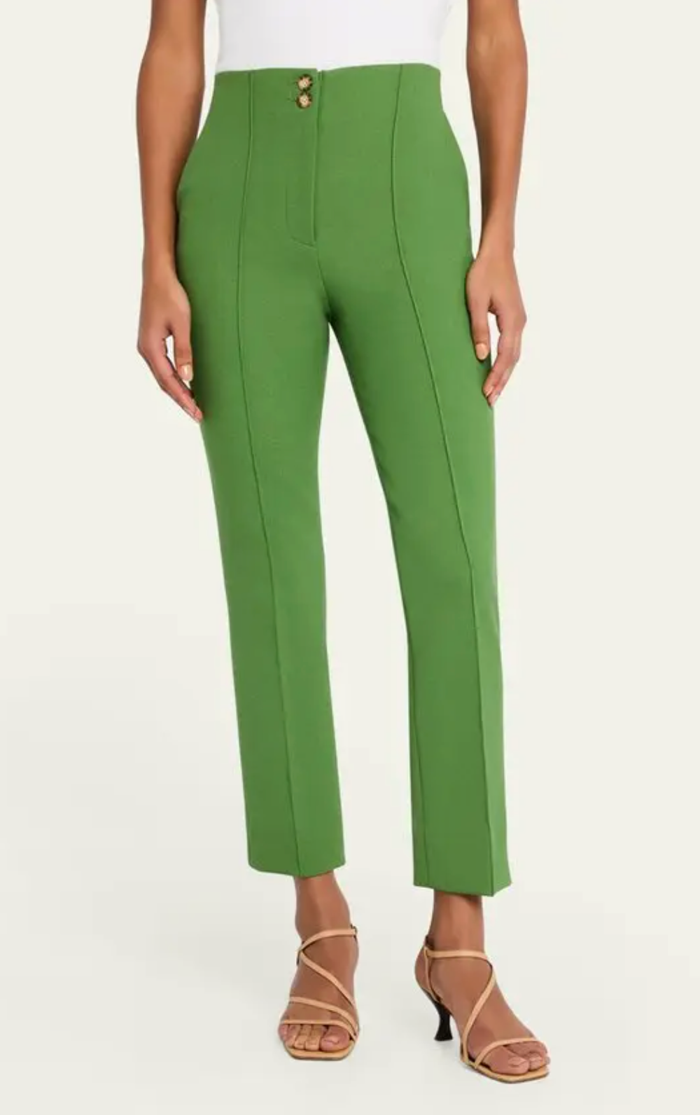 Veronica Beard Kean Cropped High-Rise Pintuck Pants size 6