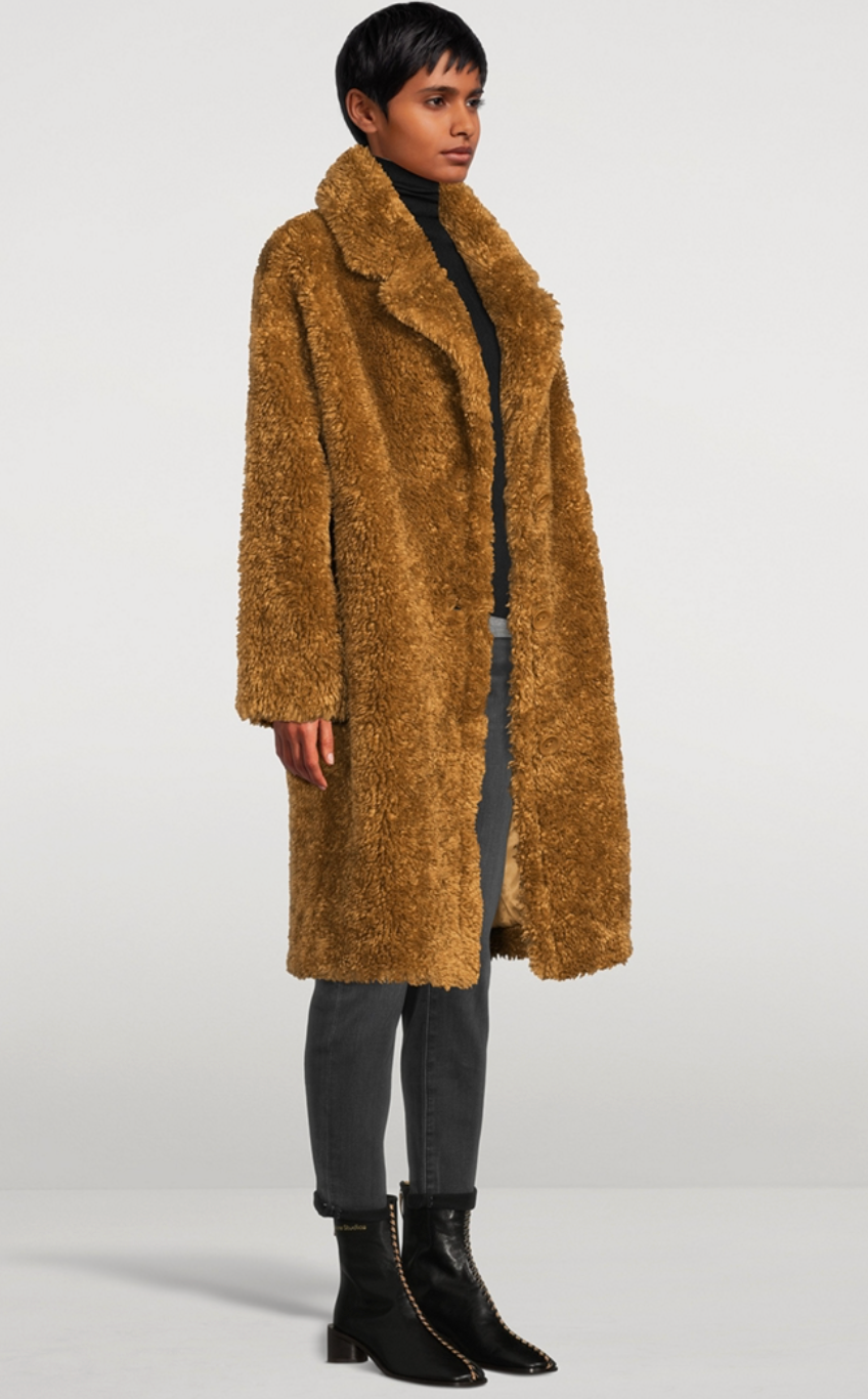 Stand Studio Anika Faux Fur Teddy Coat size 34 - US 2