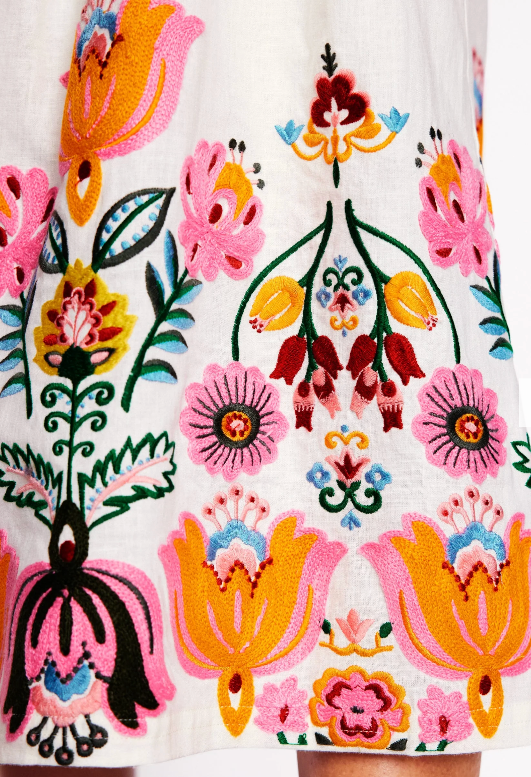 Boden Verity Embroidered Linen Skirt size 8