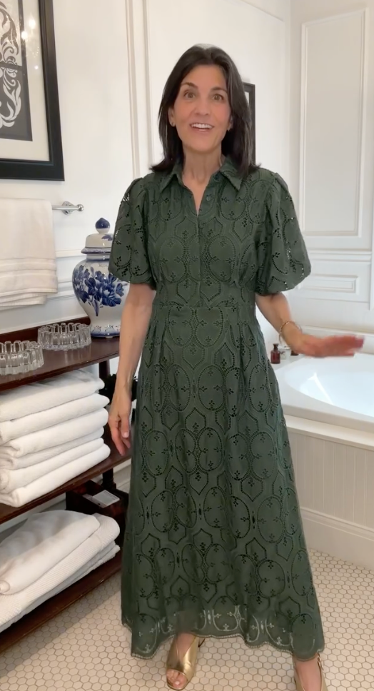 Tuckernuck Olive Eyelet Delaney Dress size XS