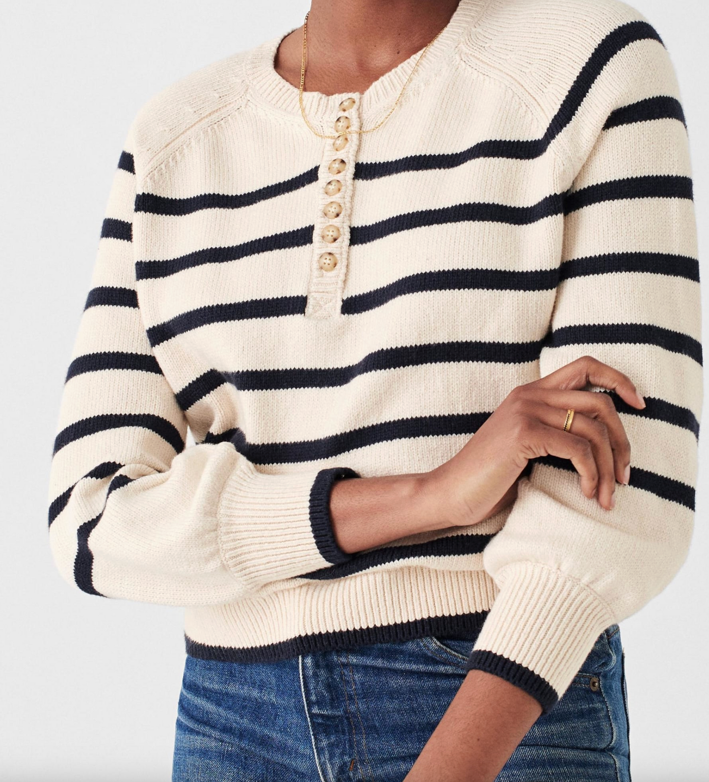 Faherty Cozy Cotton Henley Sweater size XS