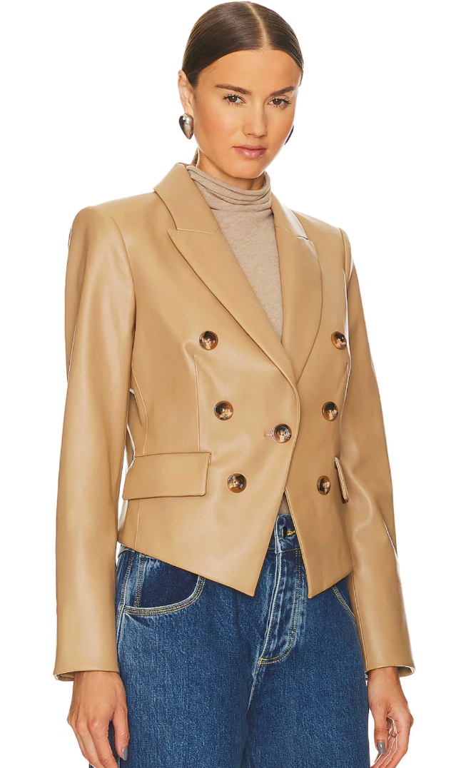 Veronica Beard Cooke Faux Leather Jacket size 12