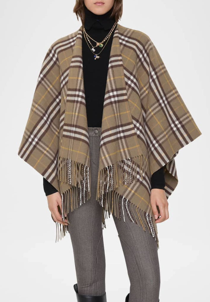 Burberry St. Charlotte Double-Faced Wool Cashmere Cape
