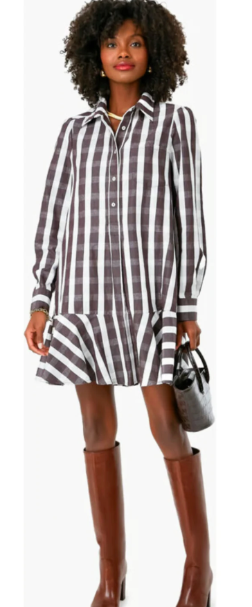 Tuckernuck Espresso Check Callahan Dress size S