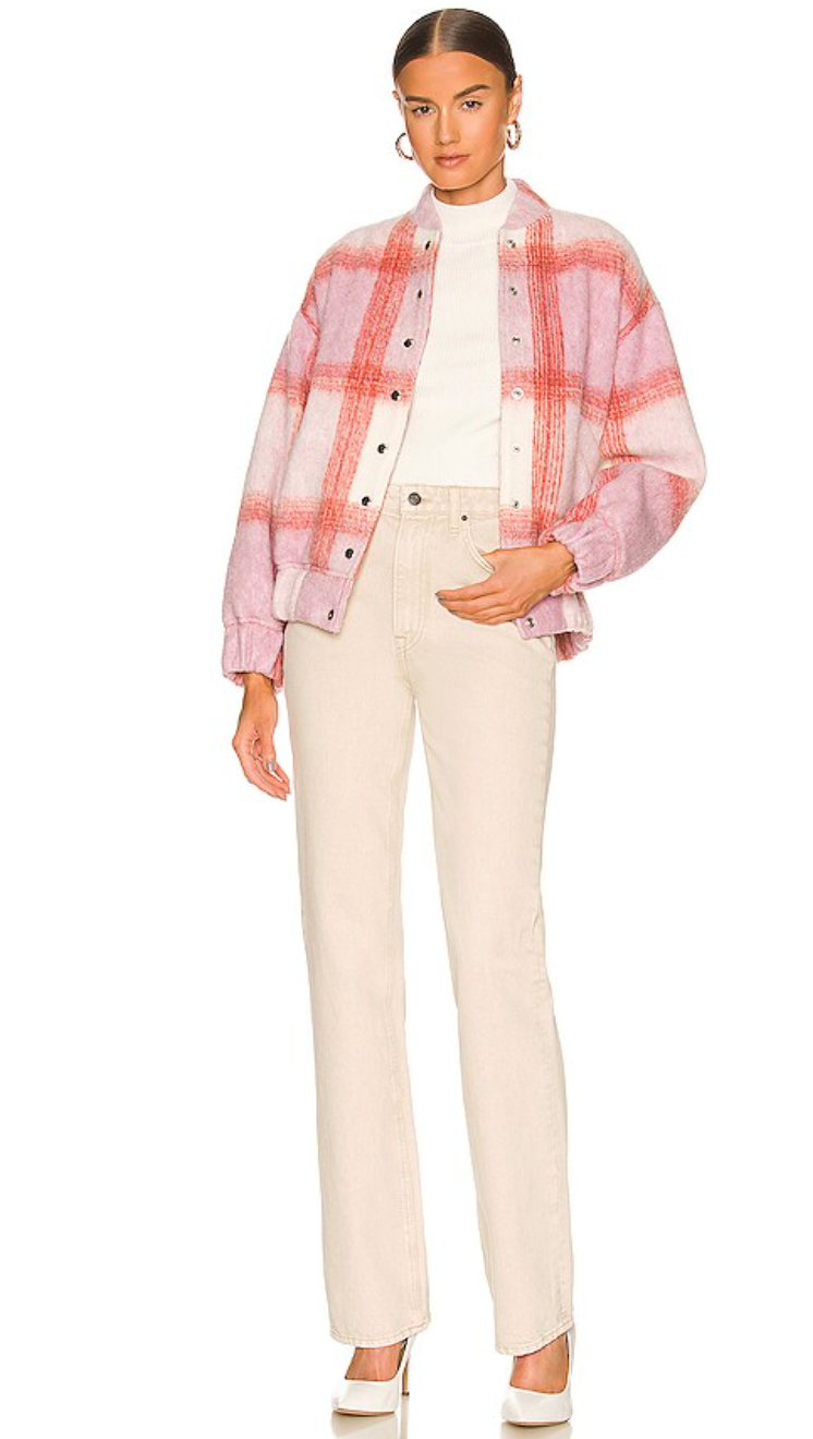 Iro Lahiana Jacket Mixed Light Pink Bomber size 6