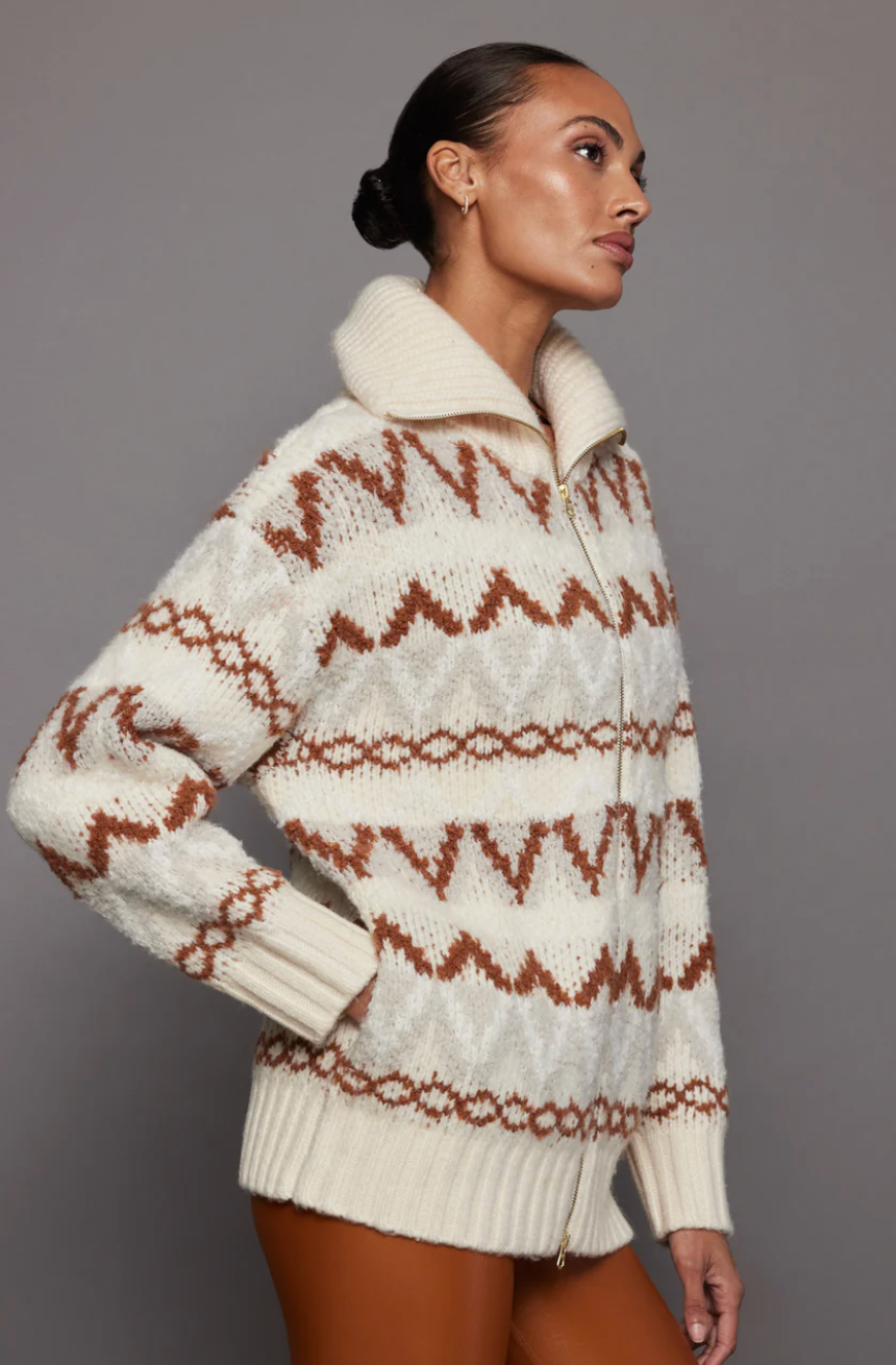 Varley Brooke Fairisle Knit Jacket - Whitecap Mountain Fairisle size XS
