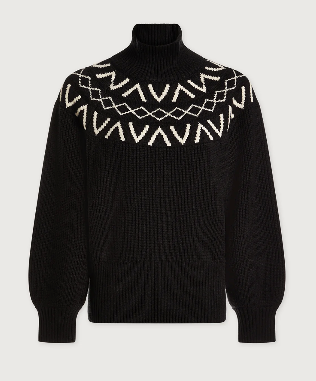 Varley Marcie Fair Isle Yoke Knit Sweater size XS