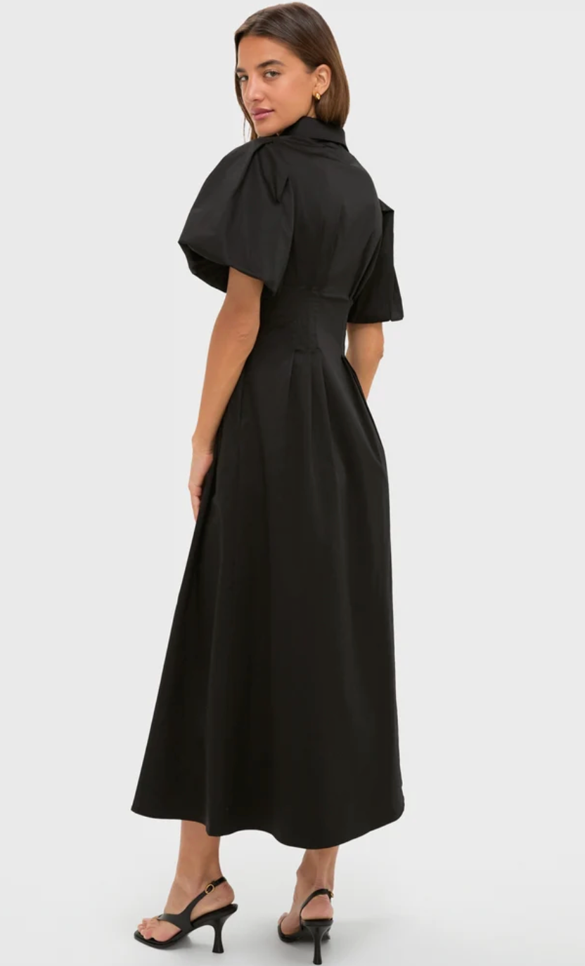 Tuckernuck Black Delaney Midi Dress size S
