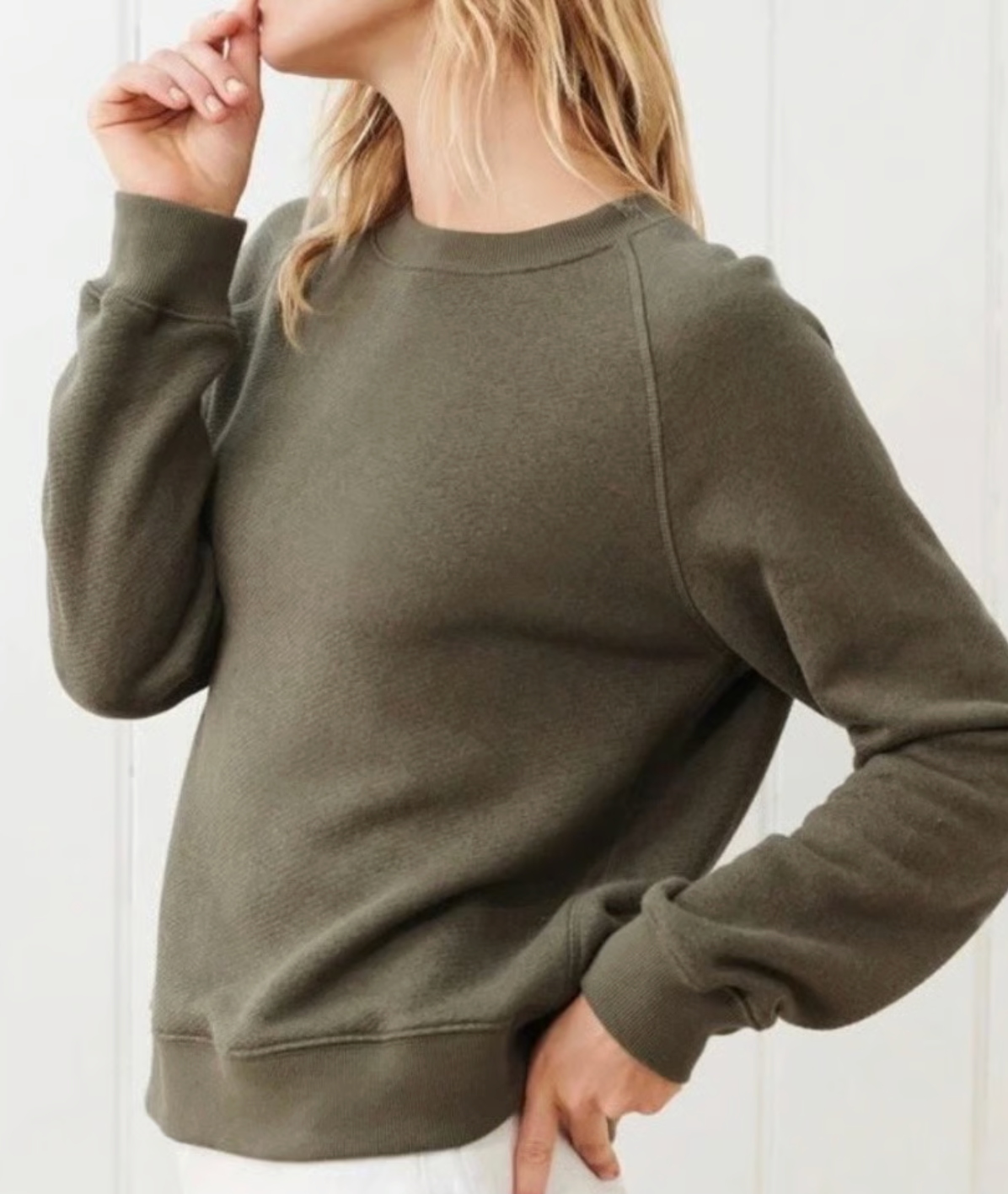 Jenni Kayne Saturday Sweatshirt in Olive Green size XS