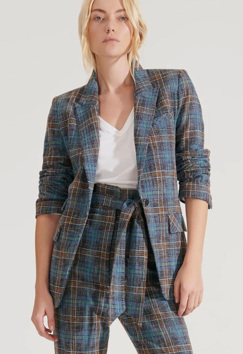 Veronica Beard Martel Plaid Suit Set Blazer and Pants Set size 4