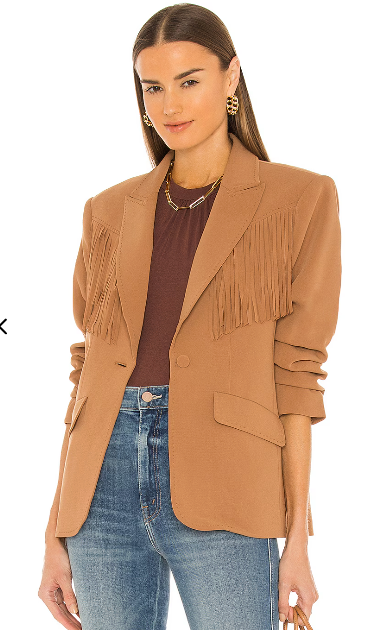 Cinq a Sept Dani Fringe Blazer in Cinnamon size 00