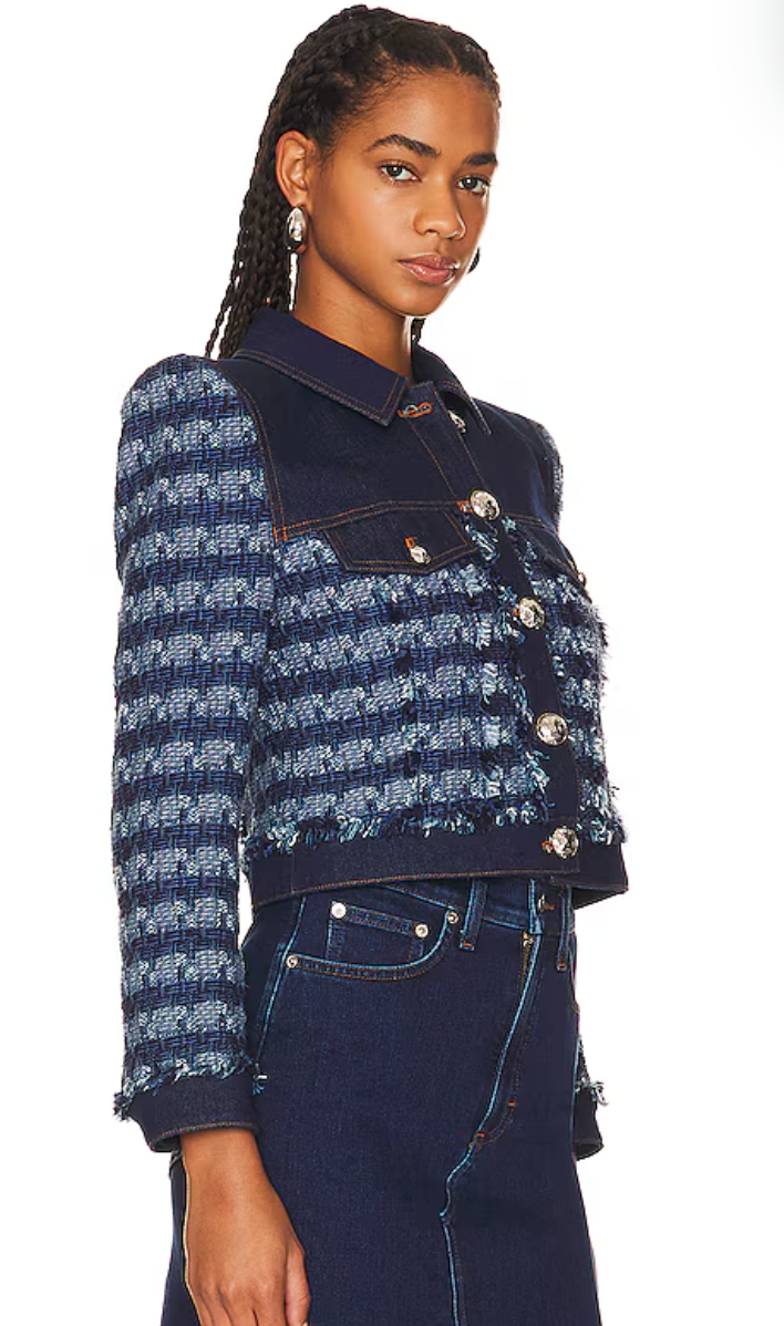 Veronica Beard Santo Denim and Tweed Jacket size 2