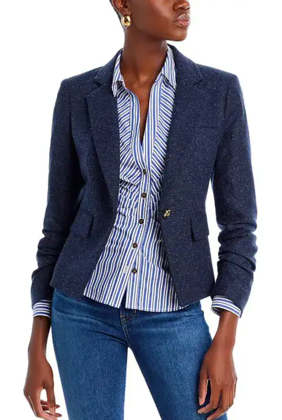 Veronica Beard Aaliyah Dickey Ruched Sleeve Blazer size 4