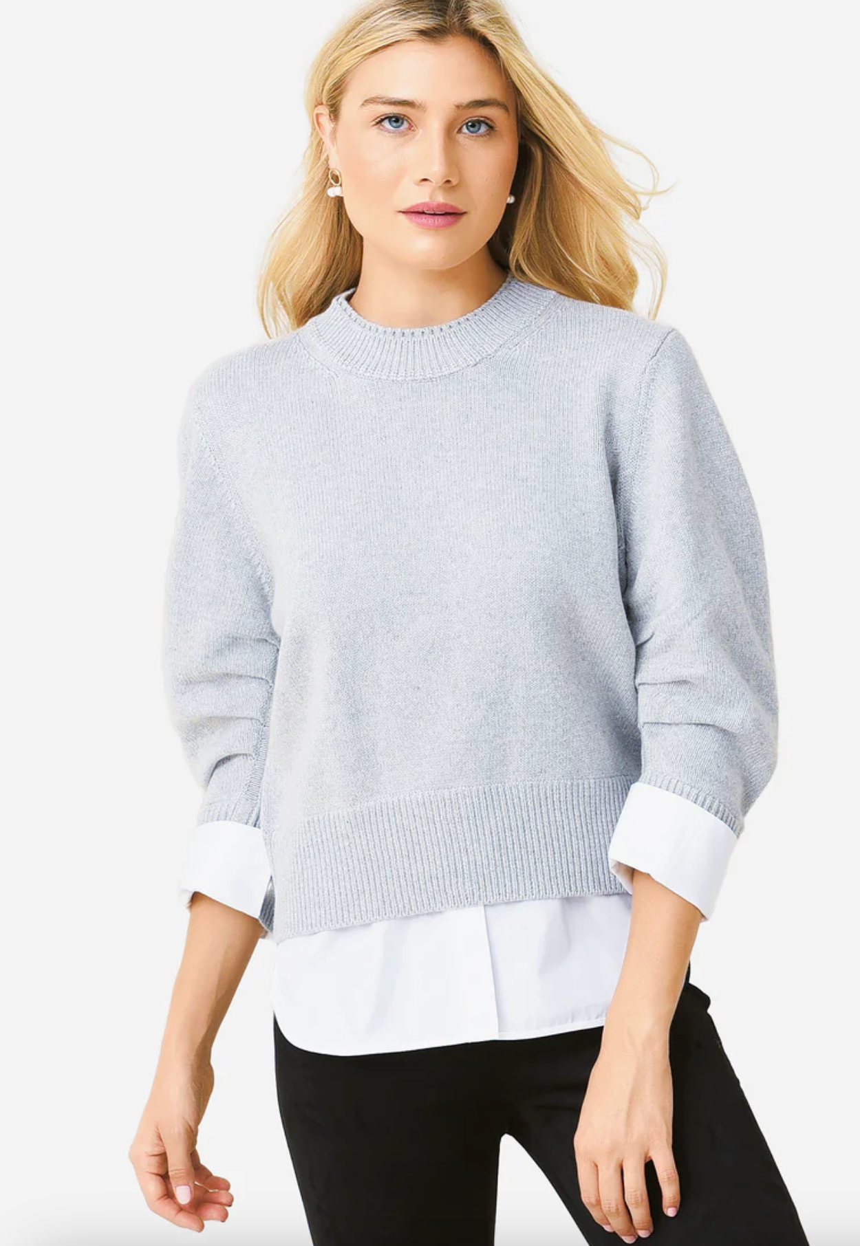 Brochu Walker Raya Ruched Crew Looker Sweater size M