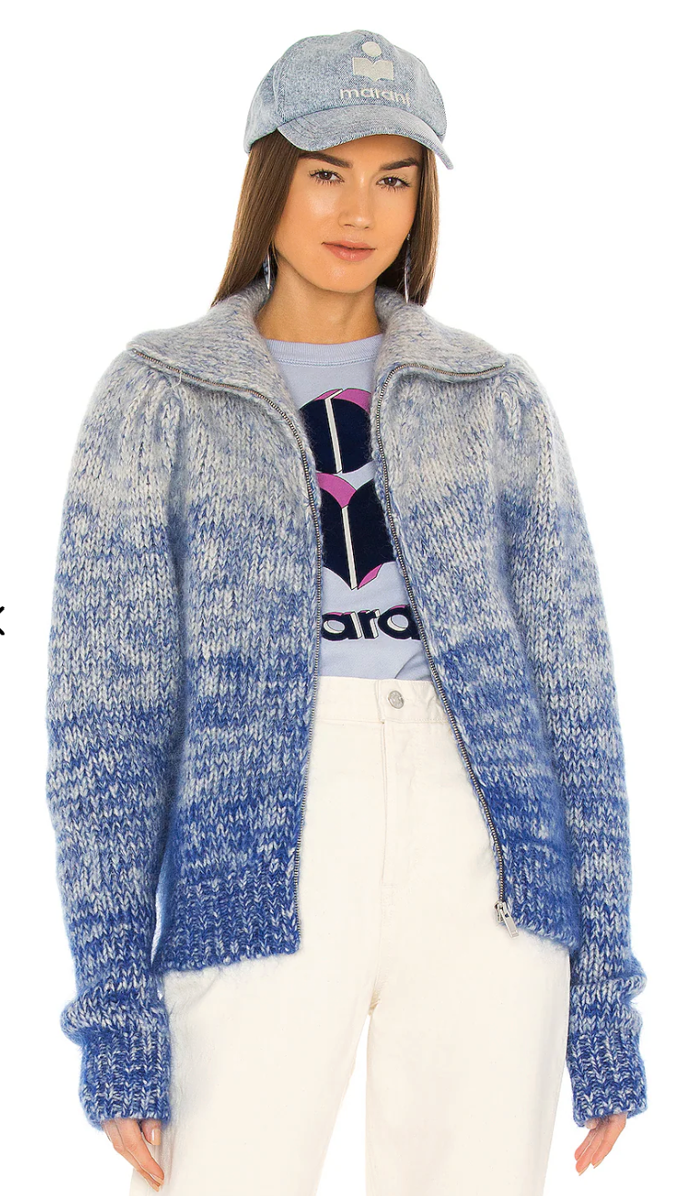 Isabel Marant Etoile Juliet Dégradé Knitted Zip-up Cardigan In Blue size 12