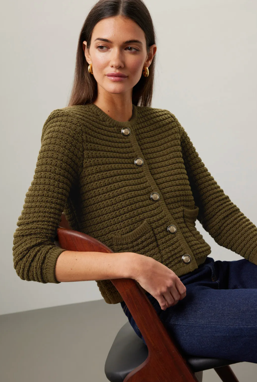 Ba&sh Gaspard Knit Jacket Olive size XS