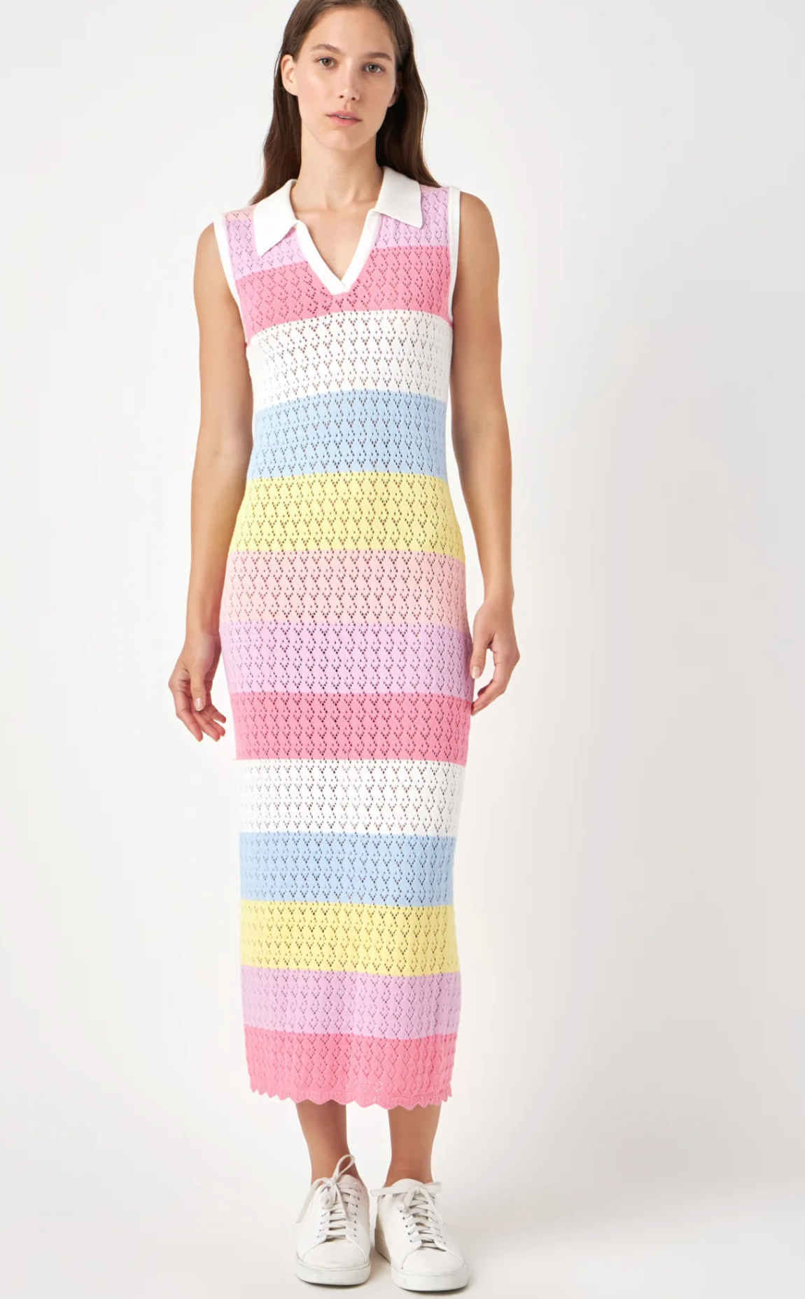 English Factory Crochet Knit Maxi Dress size S
