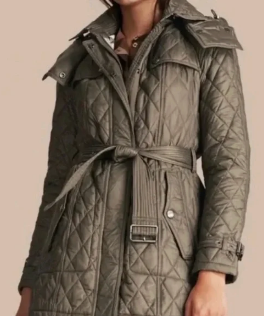 Burberry Brit Quilted Belted Finsbridge Coat size S