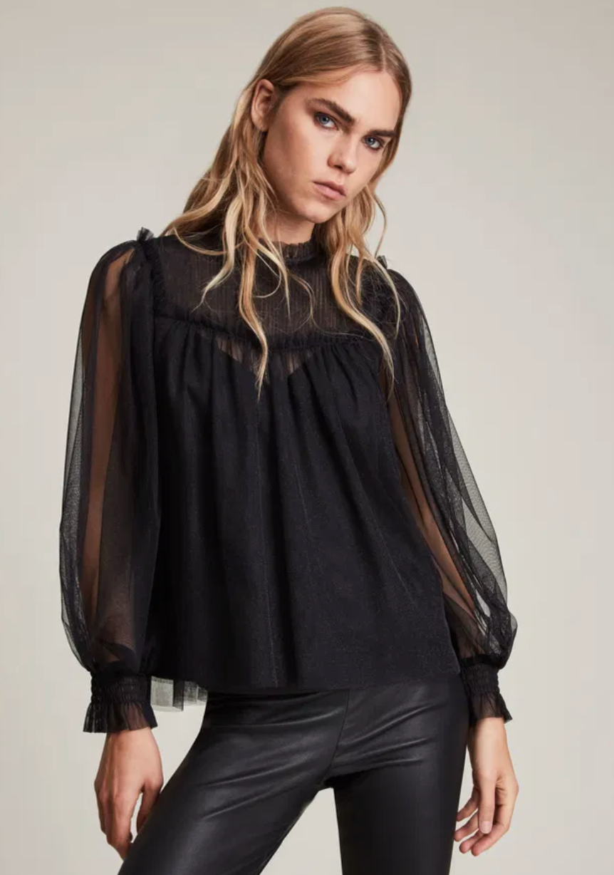 AllSaints Perri Tulle Top size 2