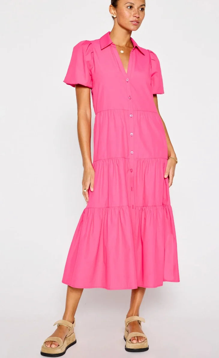 Brochu Walker Hot Pink Havana Midi Dress size XS