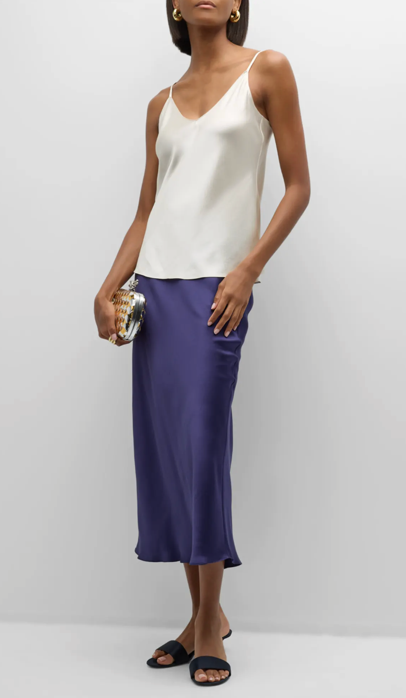 Sablyn Miranda Silk Midi Skirt Lapis Blue size S
